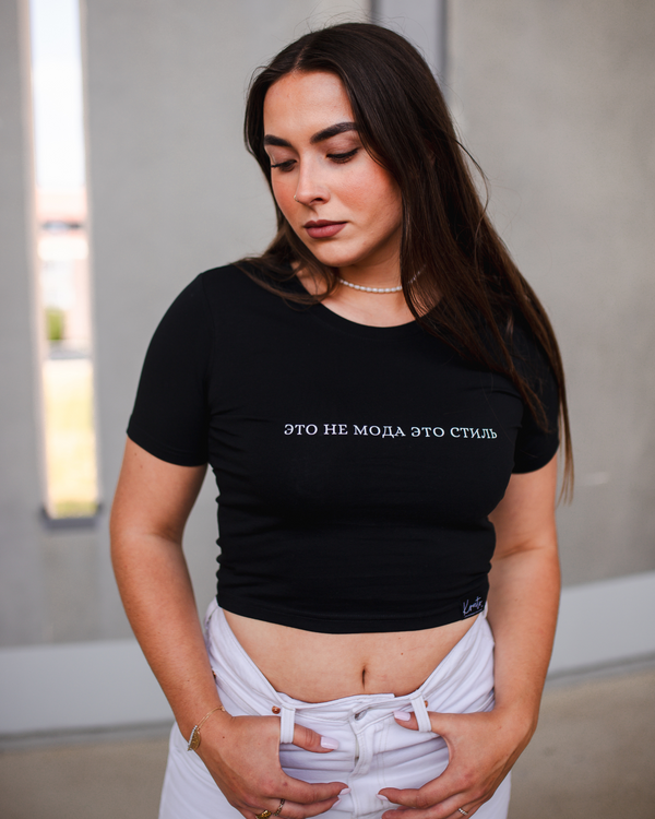 ETO NE MODA ETO STIL CLASSIC BASIC CROP TOP T-SHIRT